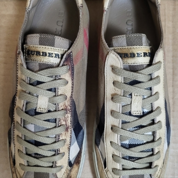 Burberry Hartfields House Check Low Top Sneaker Women Size 10 - Picture 6 of 13